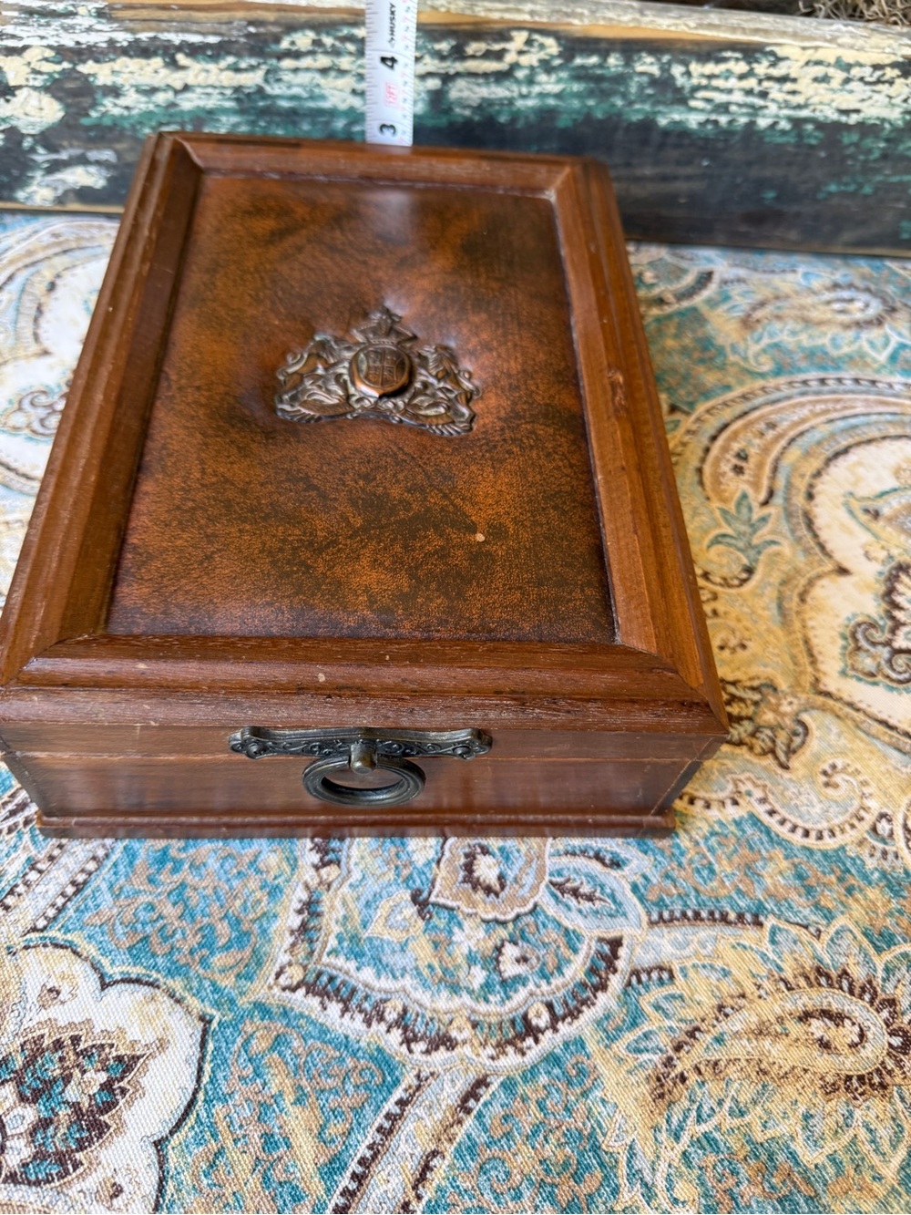 Wooden Jewelry Box Made in Japan Keepsake Box Velvet Lined Vintage - Picture 6 of 8